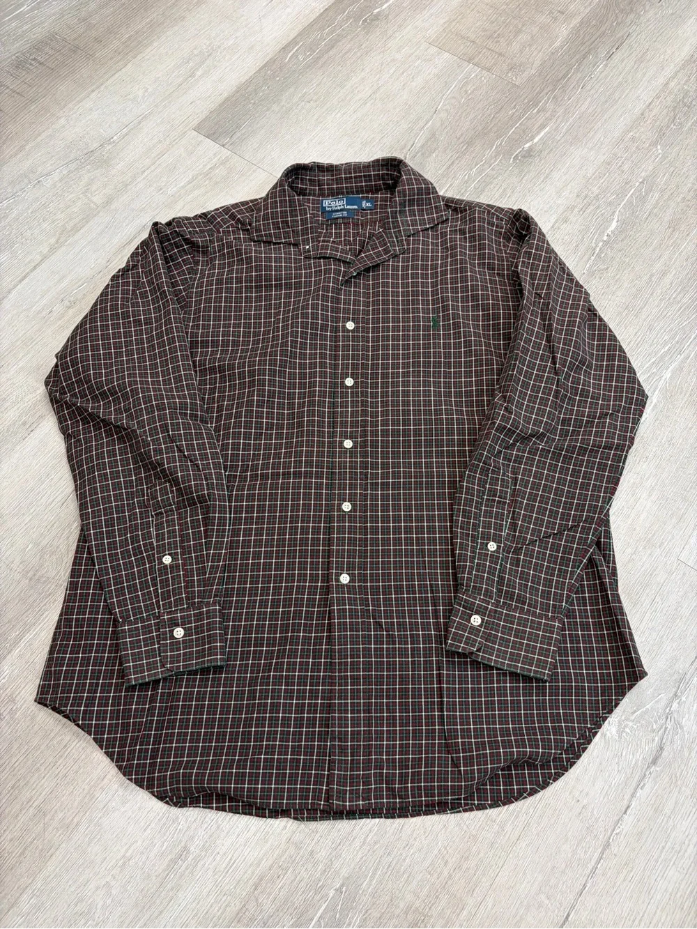 Ralph Lauren Y2K Red and Green Plaid Button-Down Shirt PERFECT SHAPE